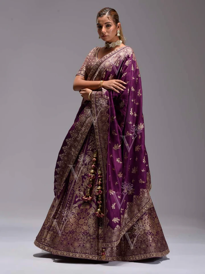 Violet Dola Silk Lehenga Set